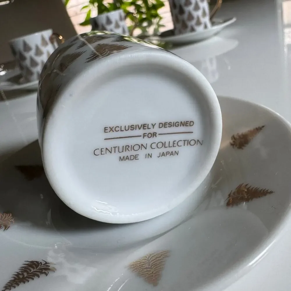 Centurion Collection Gold Holiday Demitasse Espresso Cups & Saucers | set of 4
